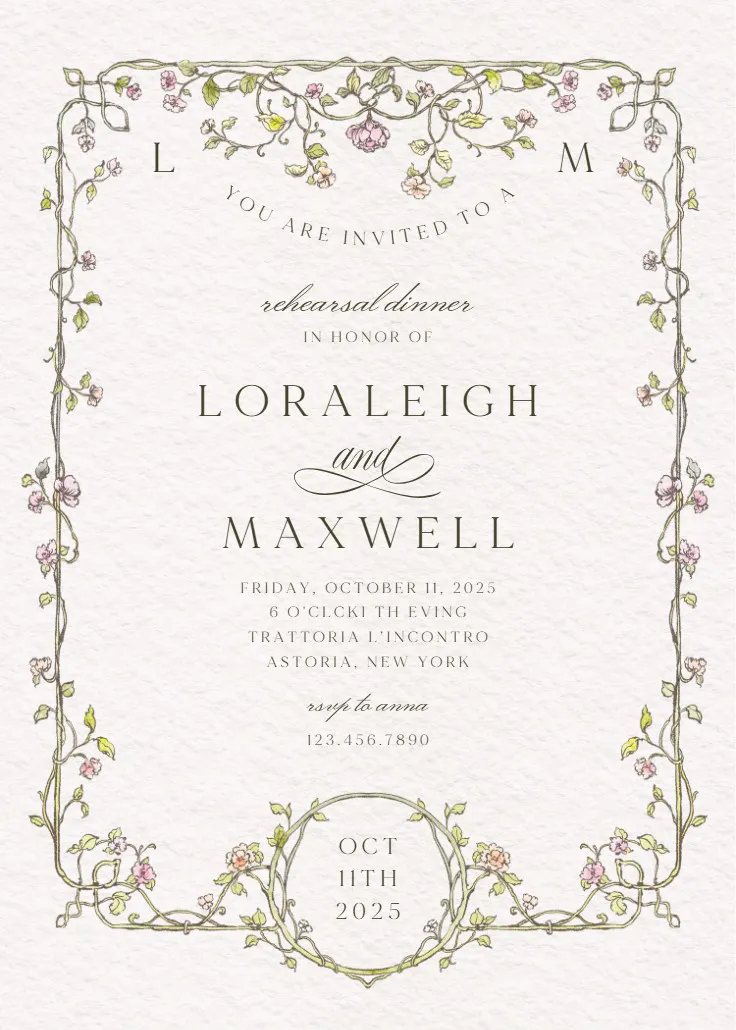 And they lived… - prova yemeği davetiyesi